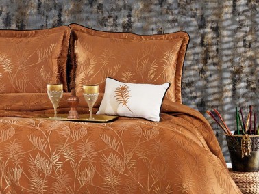 Armoni Double Bedspread Set Cinnamon - Thumbnail