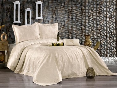 Armoni Double Bedspread Set Vanilla - Thumbnail