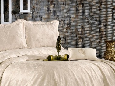 Armoni Double Bedspread Set Vanilla - Thumbnail