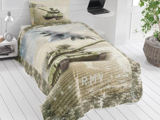 Army Youth & Kids Printed Single Bedspread Green