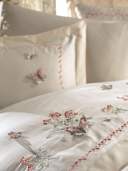 Artiva Embroidered 100% Cotton Sateen, Duvet Cover Set, Duvet Cover 200x220, Sheet 240x260, Double Size, Full Size Champagne