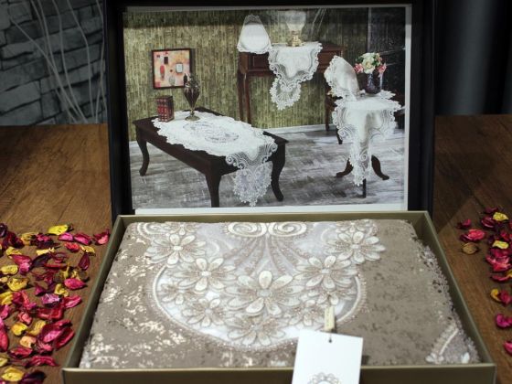 Aryen Velvet Cord 5 Piece Living Room Set Cappucino