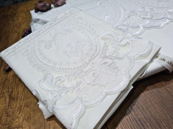 Asel Duvet Cover Set French Lace Cream