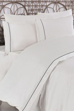 Çeyiz Diyarı - Ashley %100 Cotton Bedding Set 6pcs, Duvet Cover 200x225, Bedsheet 240x260, Double Size, Cream Çeyiz Diyarı - Ashley %100 Cotton Bedding Set 6pcs, Duvet Cover 200x225, Bedsheet 240x260, Double Size, Cream