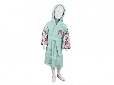 Aslan 100% Cotton Children's Bathrobe 1-2 Years - Thumbnail