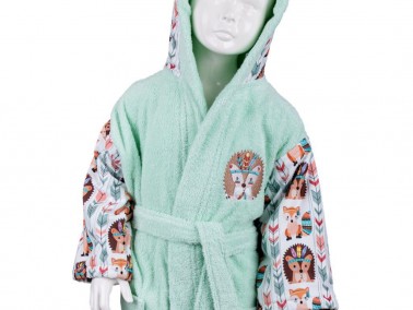 Aslan 100% Cotton Children's Bathrobe 1-2 Years - Thumbnail