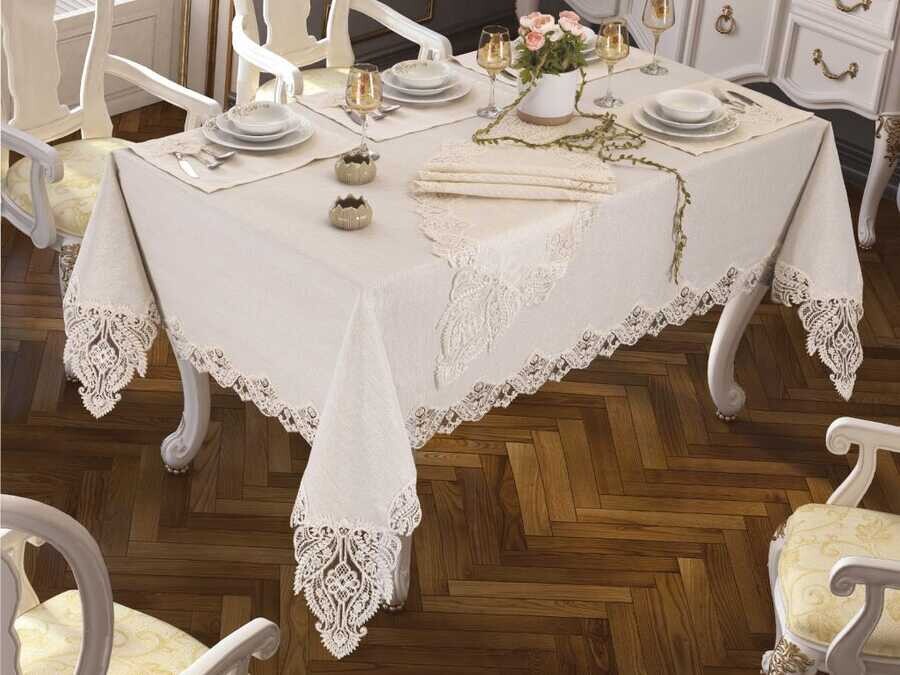 Asli Table Cloth 26 Pieces Cream - Thumbnail