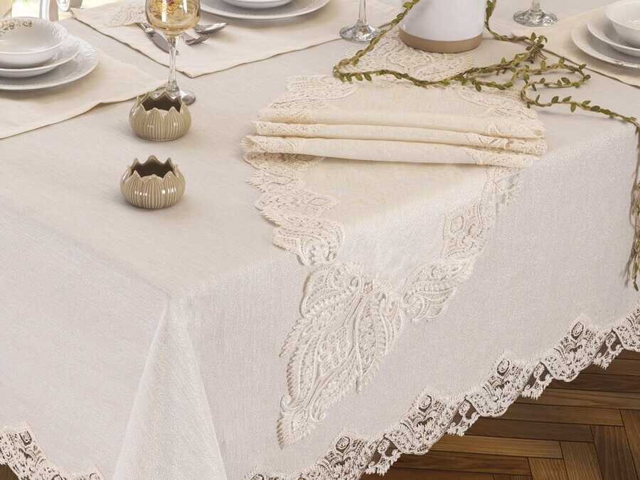 Asli Table Cloth 26 Pieces Cream - Thumbnail