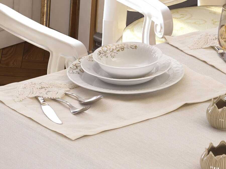 Asli Table Cloth 26 Pieces Cream - Thumbnail