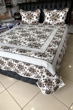 Aura Quilted Bedspread Set 3pcs, Coverlet 240x250, Pillowcase 50x70, Double Size, - Thumbnail