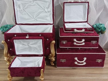 Avangarde 5 Liter Dowry Chest Set Burgundy - Thumbnail