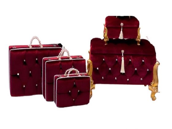 Avangarde Lux 5 Pcs Dowery Chest Set Burgundy