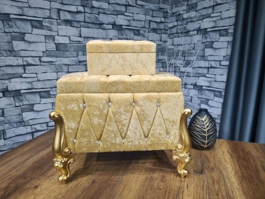 Avangarde Luxury Double Dowry Chest with Stones Gold - Thumbnail