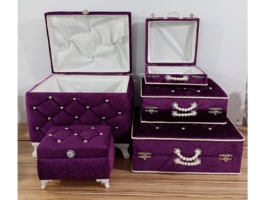 Avangarde Plain 5 Liter Dowry Chest Set Purple - Thumbnail