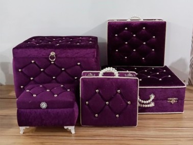 Avangarde Plain 5 Liter Dowry Chest Set Purple - Thumbnail