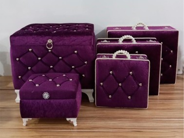 Avangarde Plain 5 Liter Dowry Chest Set Purple - Thumbnail