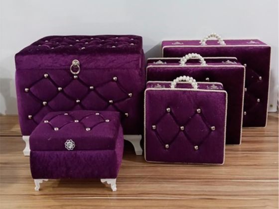 Avangarde Plain 5 Liter Dowry Chest Set Purple