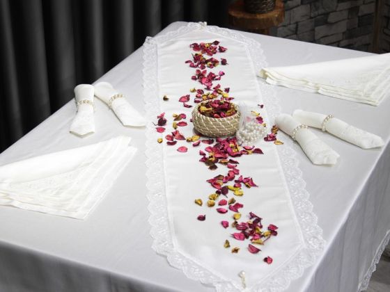 Aygun Luxury Tablecloth Set 26 Piece Cream