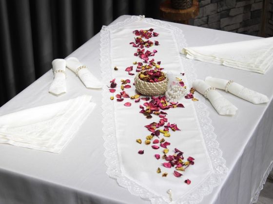 Aygun Luxury Tablecloth Set 26 Piece Cream