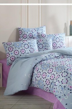 Çeyiz Diyarı - Aysin Ranforce Duvet Cover Set, Duvet Cover 200x220, Sheet 240x260, Double Size, Full Size Plum Çeyiz Diyarı - Aysin Ranforce Duvet Cover Set, Duvet Cover 200x220, Sheet 240x260, Double Size, Full Size Plum