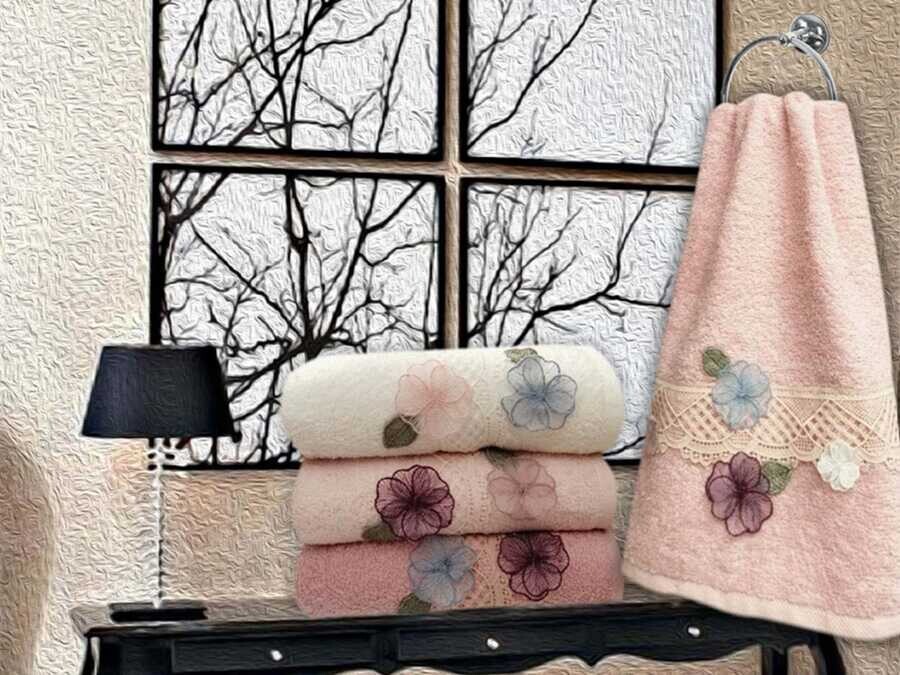 Azra 100% Cotton 3-Piece Hand and Face Towel Set - Thumbnail