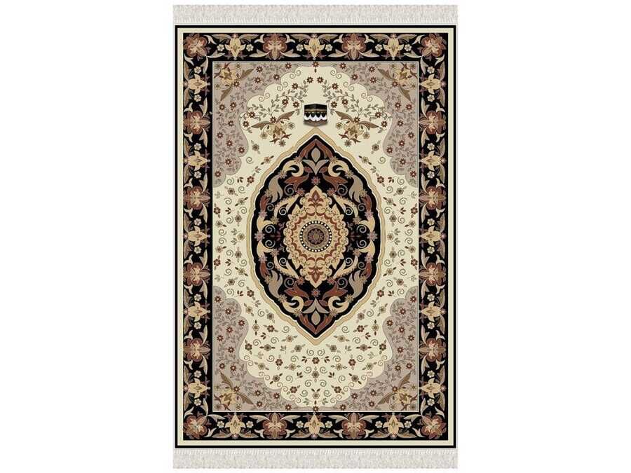 Azra Velvet Prayer Rug Black