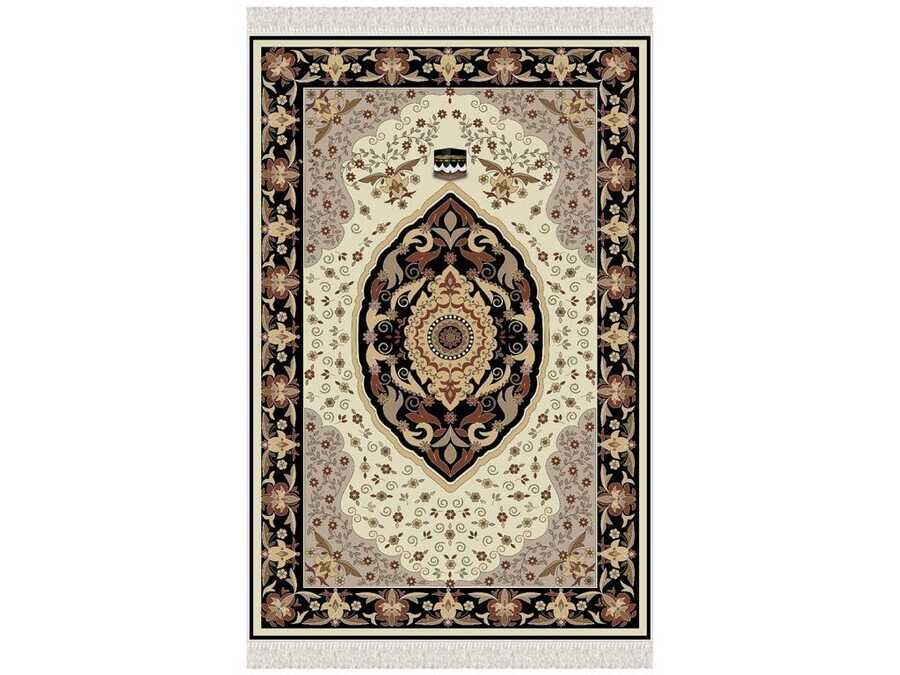 Azra Velvet Prayer Rug Black