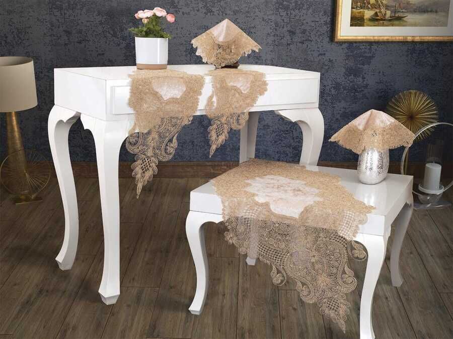 Azra Kordone Luxury Velvet 5 Piece Living Room Set Cappucino Cappucino