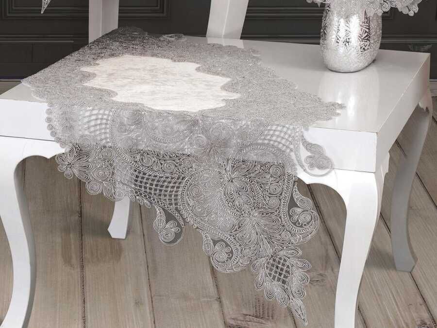 Azra Kordone Luxury Velvet 5 Piece Living Room Set Cream Silver