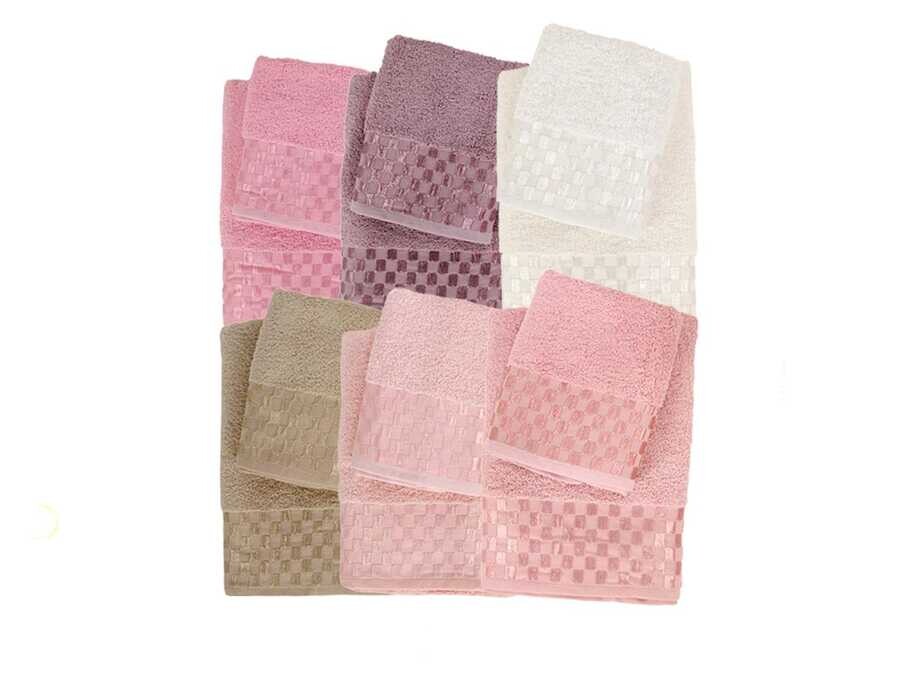 Bamboo Soft Dama Bathroom Towel Set 6 Color - Thumbnail