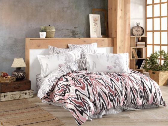Barbara Double Duvet Cover Set Dried Rose