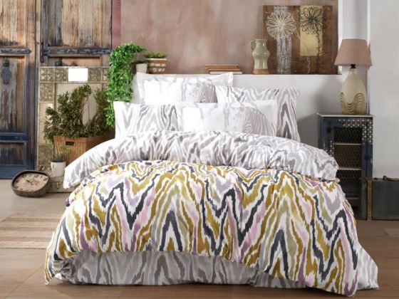 Barbara Double Duvet Cover Set Mustard