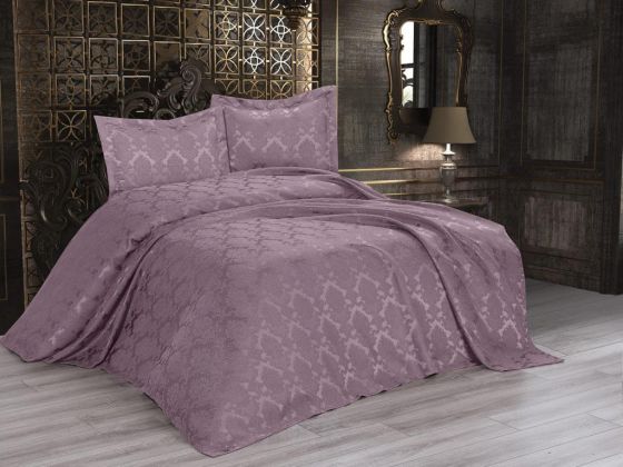 Barcelona Bedspread Set 3pcs, Coverlet 240x250, Pillowcase 50x70, Double Size, Powder