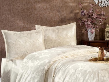 Başak Double Bedspread Set Ecru - Thumbnail