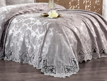 Başak Double Bedspread Set Gray - Thumbnail