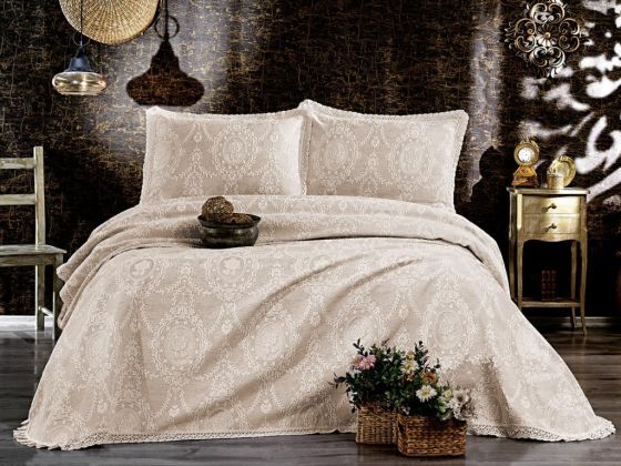 Begonia Double Bedspread Set Cappucino