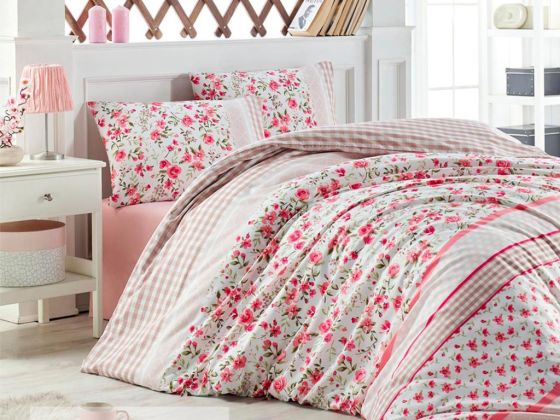 Belen Double Bedding Set Salmon