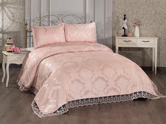 Belinda Double Size Bedspread 250x250 cm with Pillowcase Pink