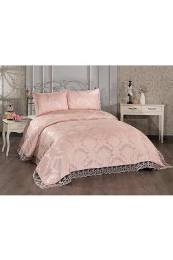 Belinda Double Size Bedspread 250x250 cm with Pillowcase Pink - Thumbnail