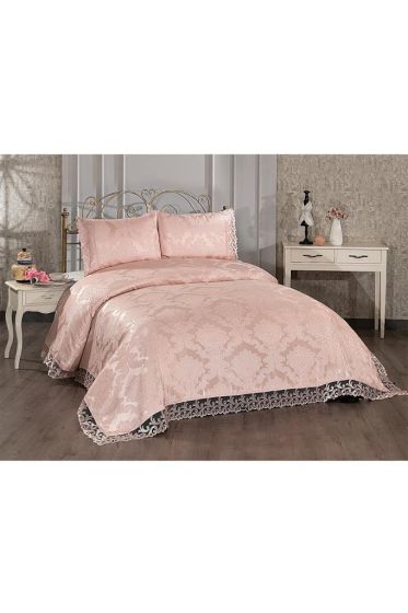 Belinda Double Size Bedspread 250x250 cm with Pillowcase Pink