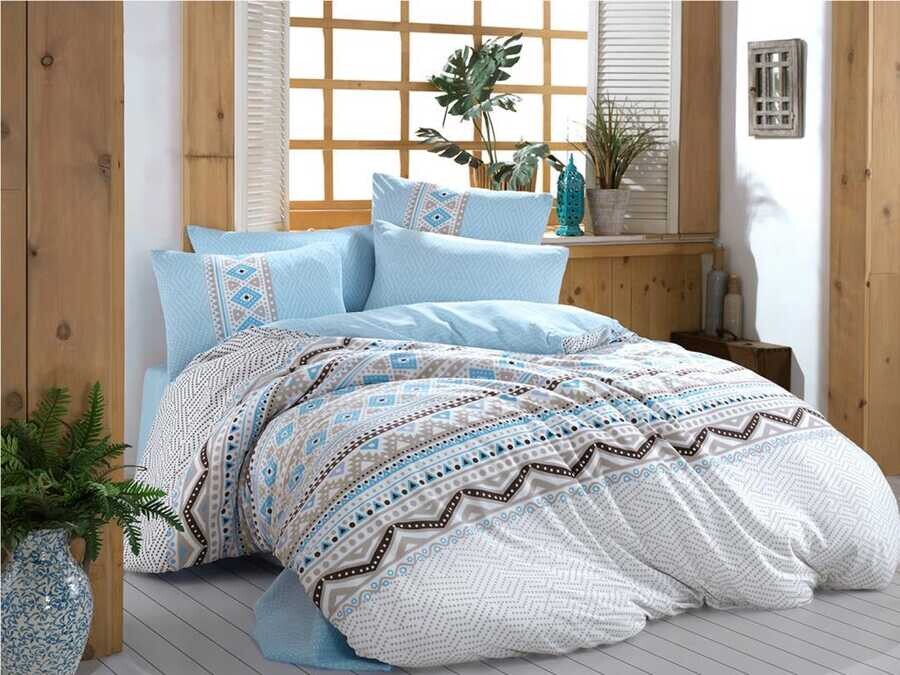 Çeyiz Diyarı - Belinda Single Duvet Cover Set Blue Çeyiz Diyarı - Belinda Single Duvet Cover Set Blue