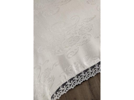 Belins Bedding Set 3 pcs, Bedspread 250x250 cm, Lace, Double Size, Cream