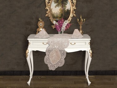 Dowry World - Bellisima Velvet Silvery 3-Piece Bedroom Set - Beige Gold Dowry World - Bellisima Velvet Silvery 3-Piece Bedroom Set - Beige Gold