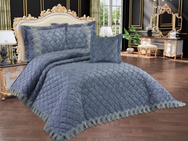 Benna Quilted Double Bedspread Anthracite - Thumbnail
