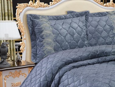 Benna Quilted Double Bedspread Anthracite - Thumbnail