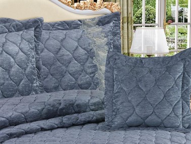 Benna Quilted Double Bedspread Anthracite - Thumbnail