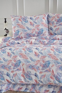 Bennu Bedding Set 4 Pcs, Duvet Cover, Bed Sheet, Pillowcase, Double Size, Self Patterned, Wedding, Daily use - Thumbnail
