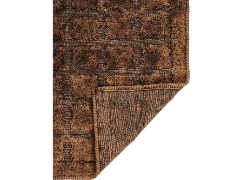 Bergama Cotton Bath Mat Set 2 Pcs Brown - Thumbnail