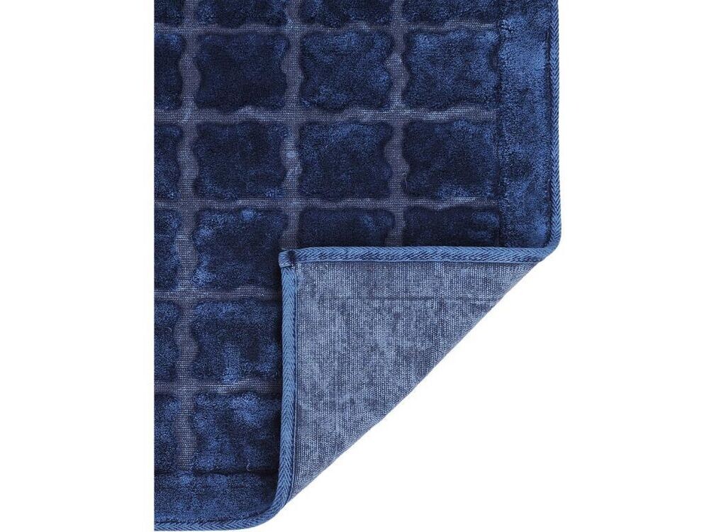 Bergama Cotton Bath Mat Set of 2 Navy Blue - Thumbnail