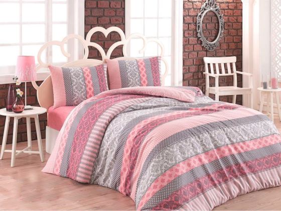 Beril Double Bedding Set Powder Gray